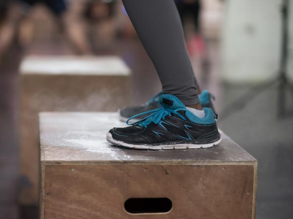 box jump during a hiit training session